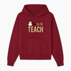 Halloween Teacher Decor | Cute Ghost, Bat, Pumpkin, Spiderweb | Floral 'Teach' Sign | Classroom Wall Art | Fall Aesthetic - Hoodie 1758093384092.jpg