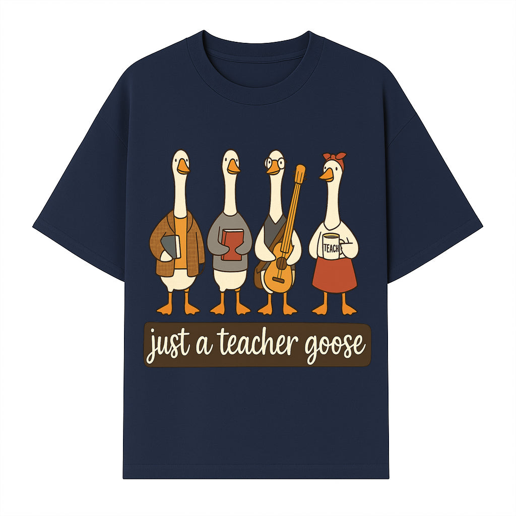 Teacher Goose Art Print | Cute Teacher Gift | Whimsical Classroom Decor | Fun Educational Decor | Nursery Wall Art - T-shirt 1758093384096.jpg