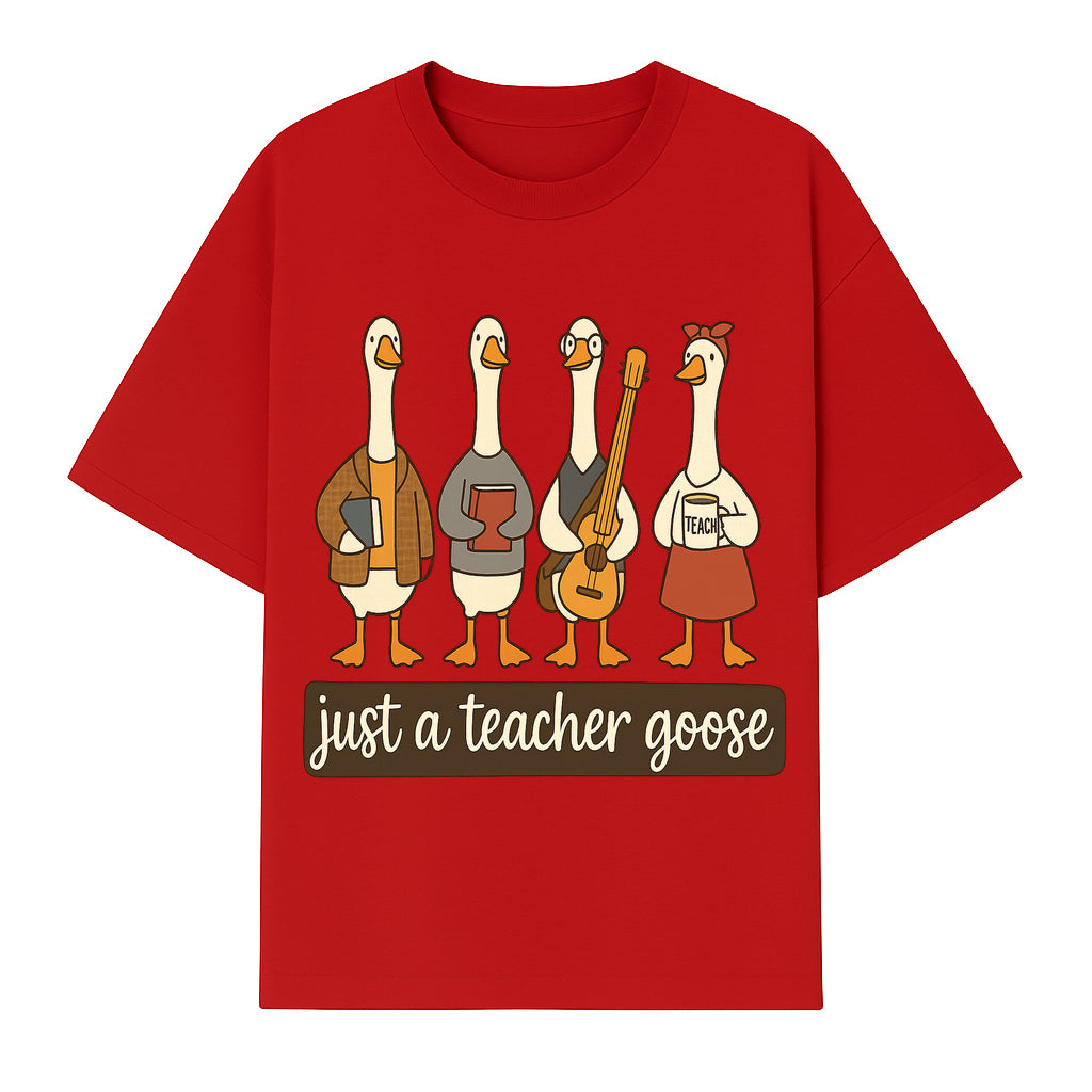 Teacher Goose Art Print | Cute Teacher Gift | Whimsical Classroom Decor | Fun Educational Decor | Nursery Wall Art - T-shirt 1758093384273.jpg