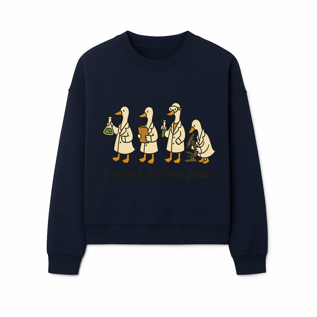 Funny Science Ducks Print - A Moment of Science Please - Cute Lab Ducks Illustration for Kids, Science Lovers, Home Decor - Sweatshirt 1758093384447.jpg