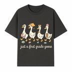 First Grade Goose Ducks Graphic Tee, Cute Animals T-Shirt for Kids, Back to School Apparel, Educational Humor Design - T-shirt 1758093384489.jpg