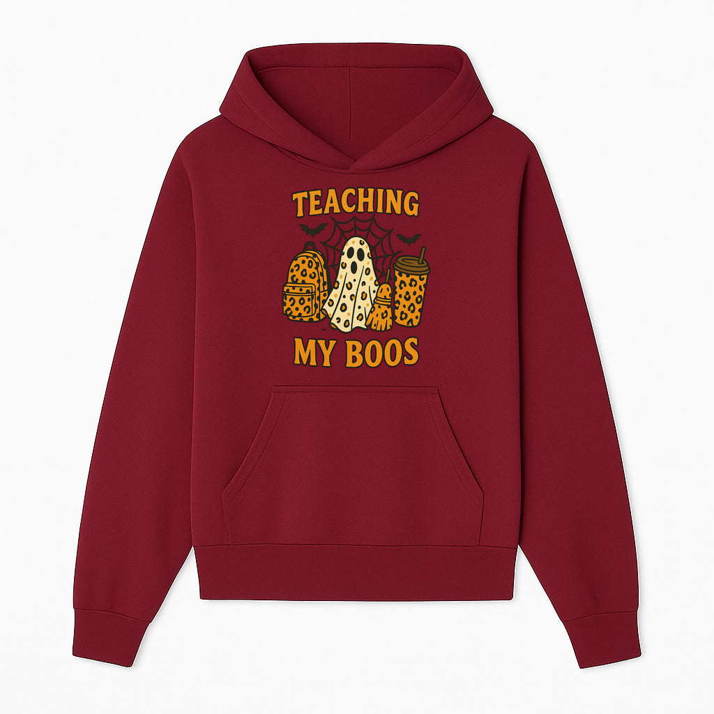 Teaching My Boos Halloween Ghosts & Leopard Print Backpack T-Shirt, Cute Teacher Gift for Kids, Spooky Season Apparel - Hoodie 1758093384502.jpg