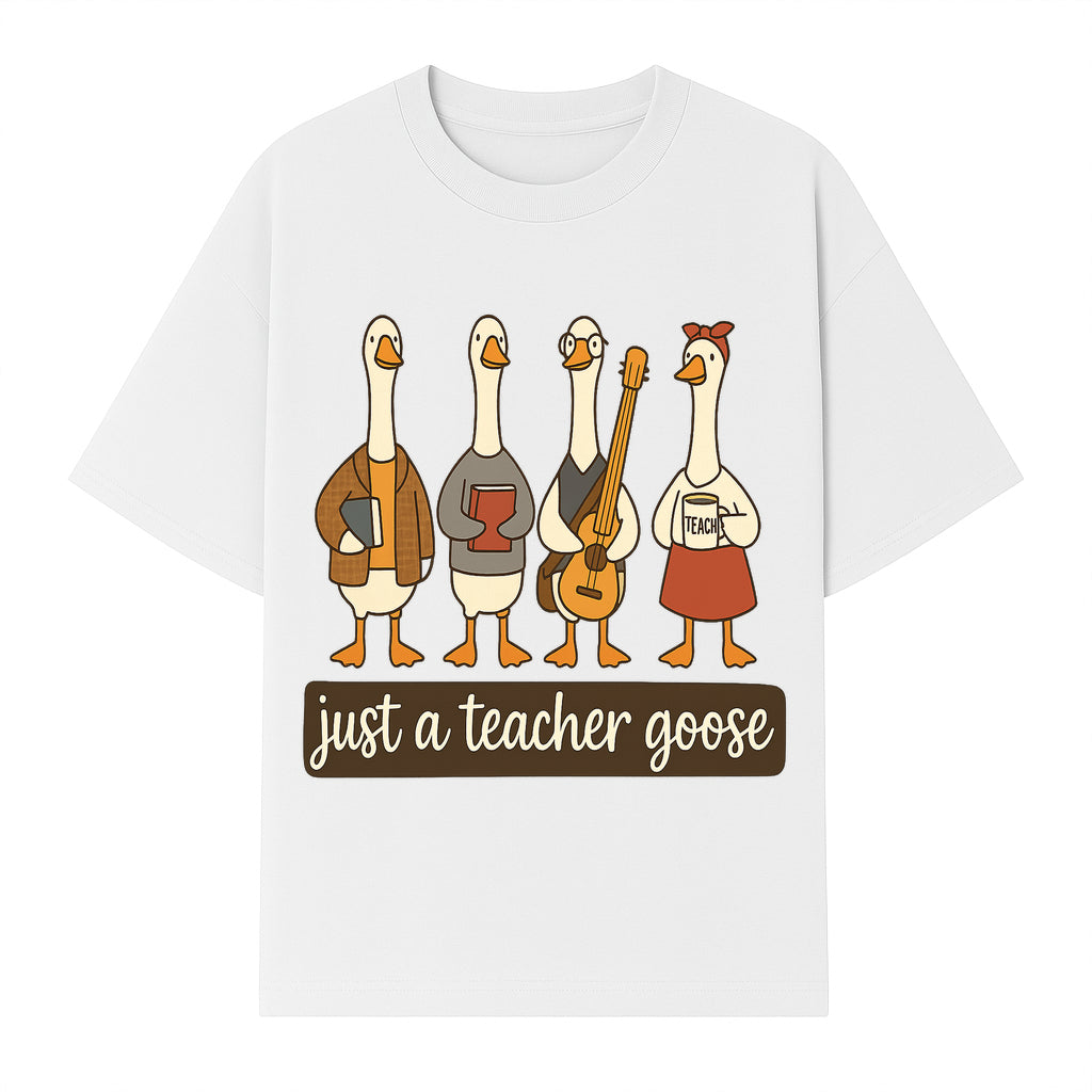 Teacher Goose Art Print | Cute Teacher Gift | Whimsical Classroom Decor | Fun Educational Decor | Nursery Wall Art - T-shirt 1758093384625.jpg