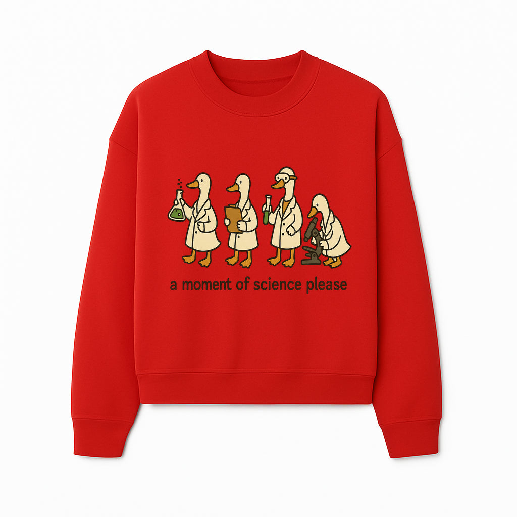 Funny Science Ducks Print - A Moment of Science Please - Cute Lab Ducks Illustration for Kids, Science Lovers, Home Decor - Sweatshirt 1758093384635.jpg