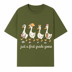 First Grade Goose Ducks Graphic Tee, Cute Animals T-Shirt for Kids, Back to School Apparel, Educational Humor Design - T-shirt 1758093384658.jpg