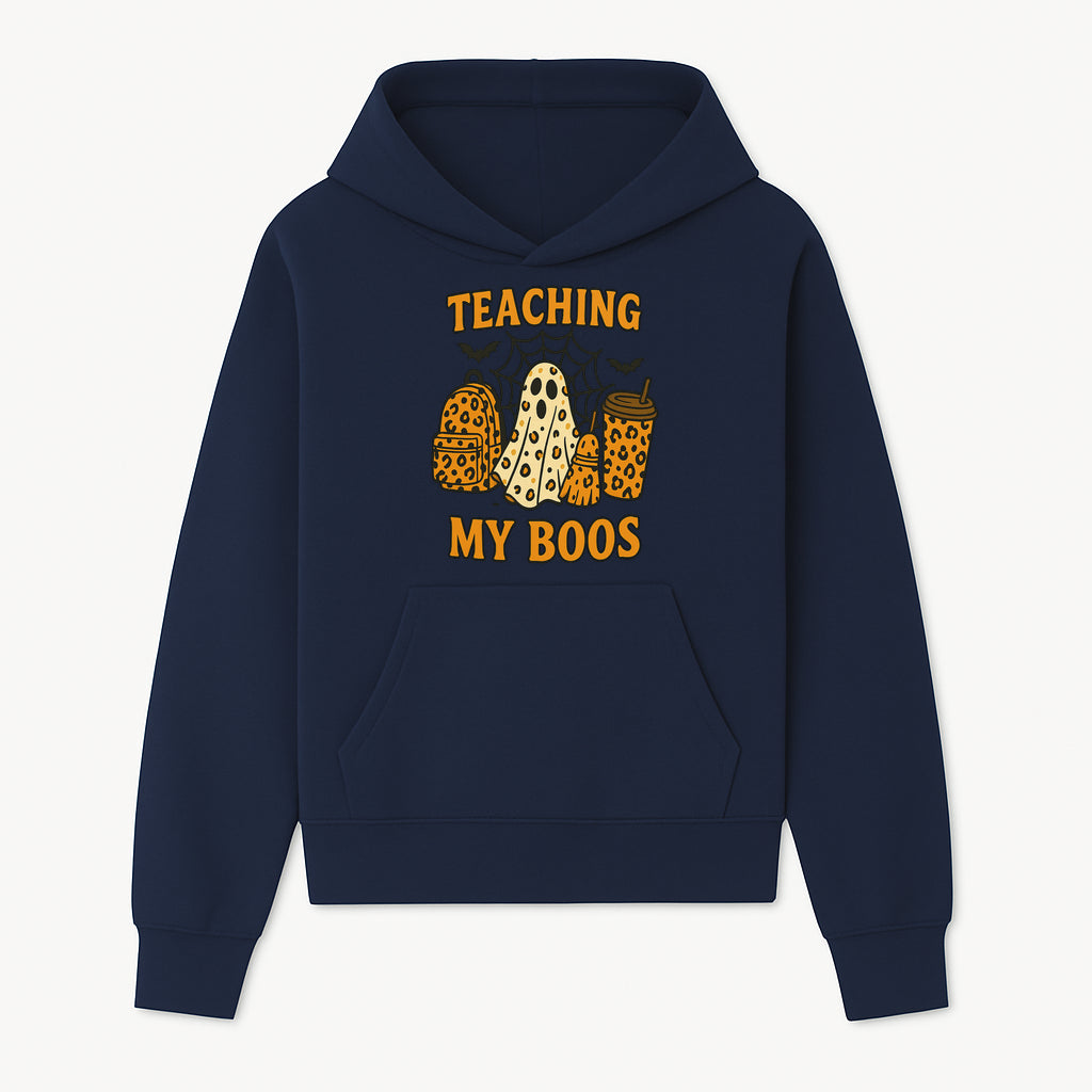 Teaching My Boos Halloween Ghosts & Leopard Print Backpack T-Shirt, Cute Teacher Gift for Kids, Spooky Season Apparel - Hoodie 1758093384694.jpg