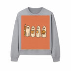 Cute Ghosts Reading, Writing, Drinking, and Celebrating Halloween Graphic Tee, Cozy Fall Top, Halloween Costume Shirt for Kids and Adults - Sweatshirt 1758093384744.jpg