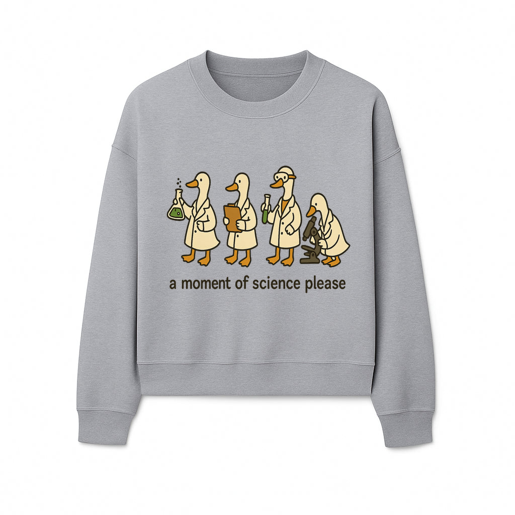 Funny Science Ducks Print - A Moment of Science Please - Cute Lab Ducks Illustration for Kids, Science Lovers, Home Decor - Sweatshirt 1758093384795.jpg