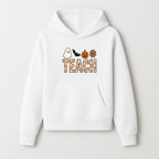 Halloween Teacher Decor | Cute Ghost, Bat, Pumpkin, Spiderweb | Floral 'Teach' Sign | Classroom Wall Art | Fall Aesthetic - Hoodie 1758093384802.jpg