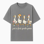 First Grade Goose Ducks Graphic Tee, Cute Animals T-Shirt for Kids, Back to School Apparel, Educational Humor Design - T-shirt 1758093384805.jpg