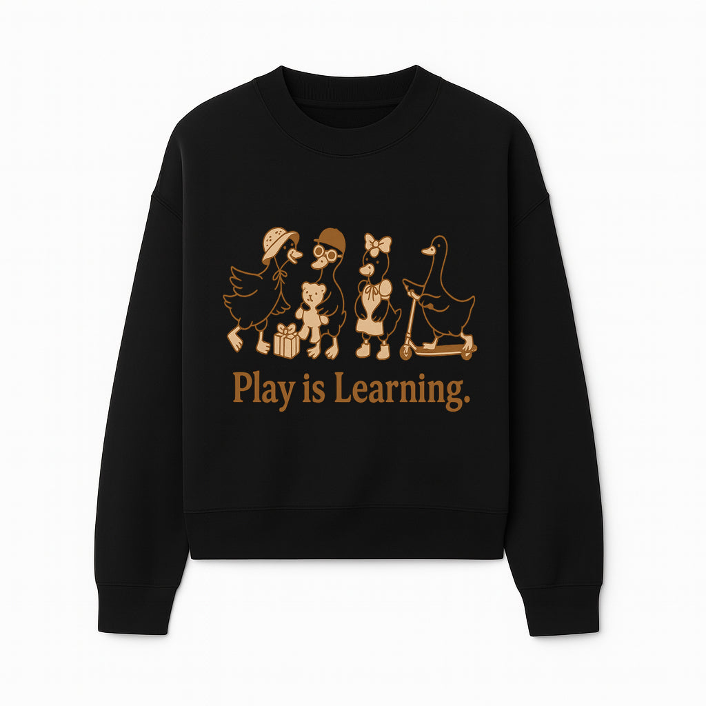 Play is Learning: Cute Cartoon Ducks with Gifts and Toys for Kids' Educational Decor - Sweatshirt 1758093384818.jpg