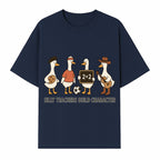Silly Teachers Build Character Ducks Graphic Tee for Kids Fun Classroom Humor Shirt with Soccer, Music, and Learning Themes - T-shirt 1758093384822.jpg