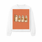Cute Ghosts Reading, Writing, Drinking, and Celebrating Halloween Graphic Tee, Cozy Fall Top, Halloween Costume Shirt for Kids and Adults - Sweatshirt 1758093384906.jpg