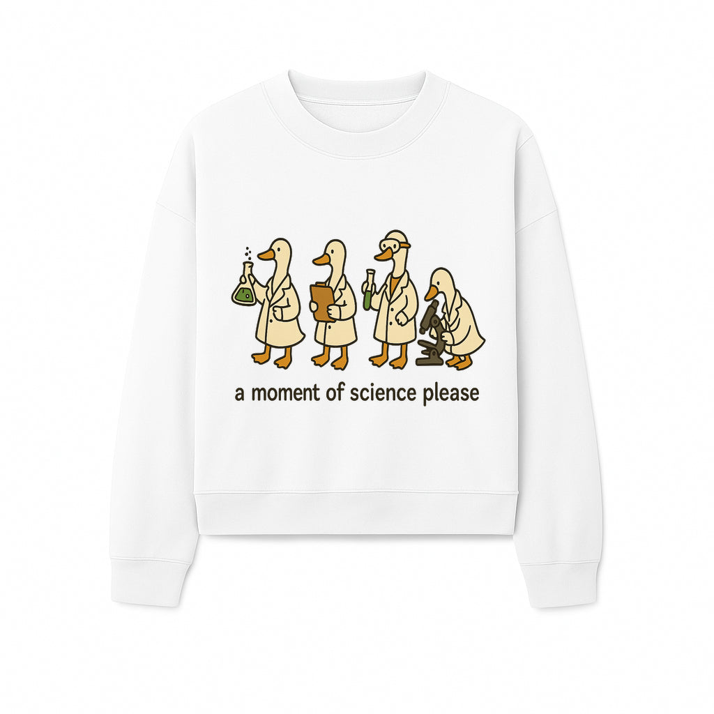 Funny Science Ducks Print - A Moment of Science Please - Cute Lab Ducks Illustration for Kids, Science Lovers, Home Decor - Sweatshirt 1758093384960.jpg