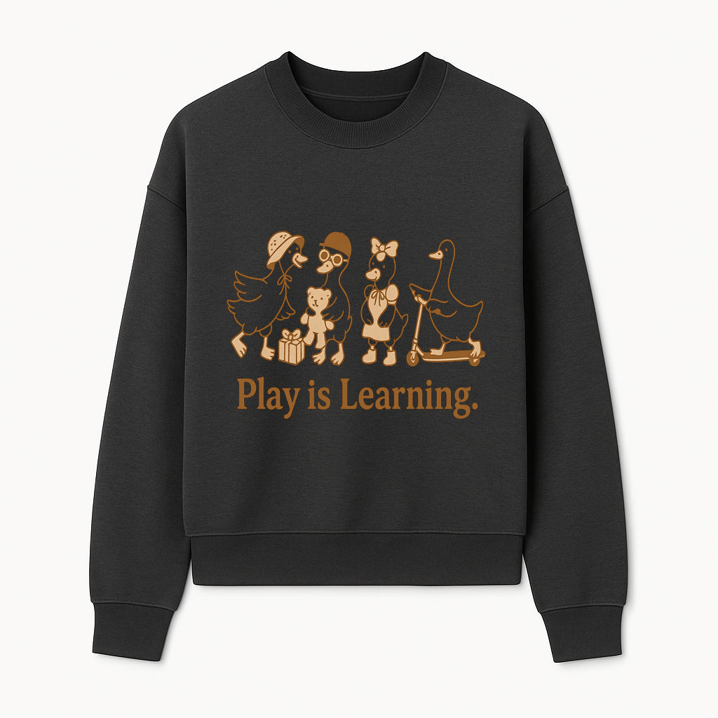 Play is Learning: Cute Cartoon Ducks with Gifts and Toys for Kids' Educational Decor - Sweatshirt 1758093384968.jpg