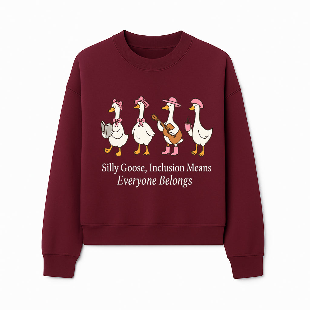 Silly Goose Inclusion Art Print - Everyone Belongs Theme, Cute Ducks with Accessories, Positive Vibes Wall Decor for Home or Kids' Room - Sweatshirt 1758093384988.jpg