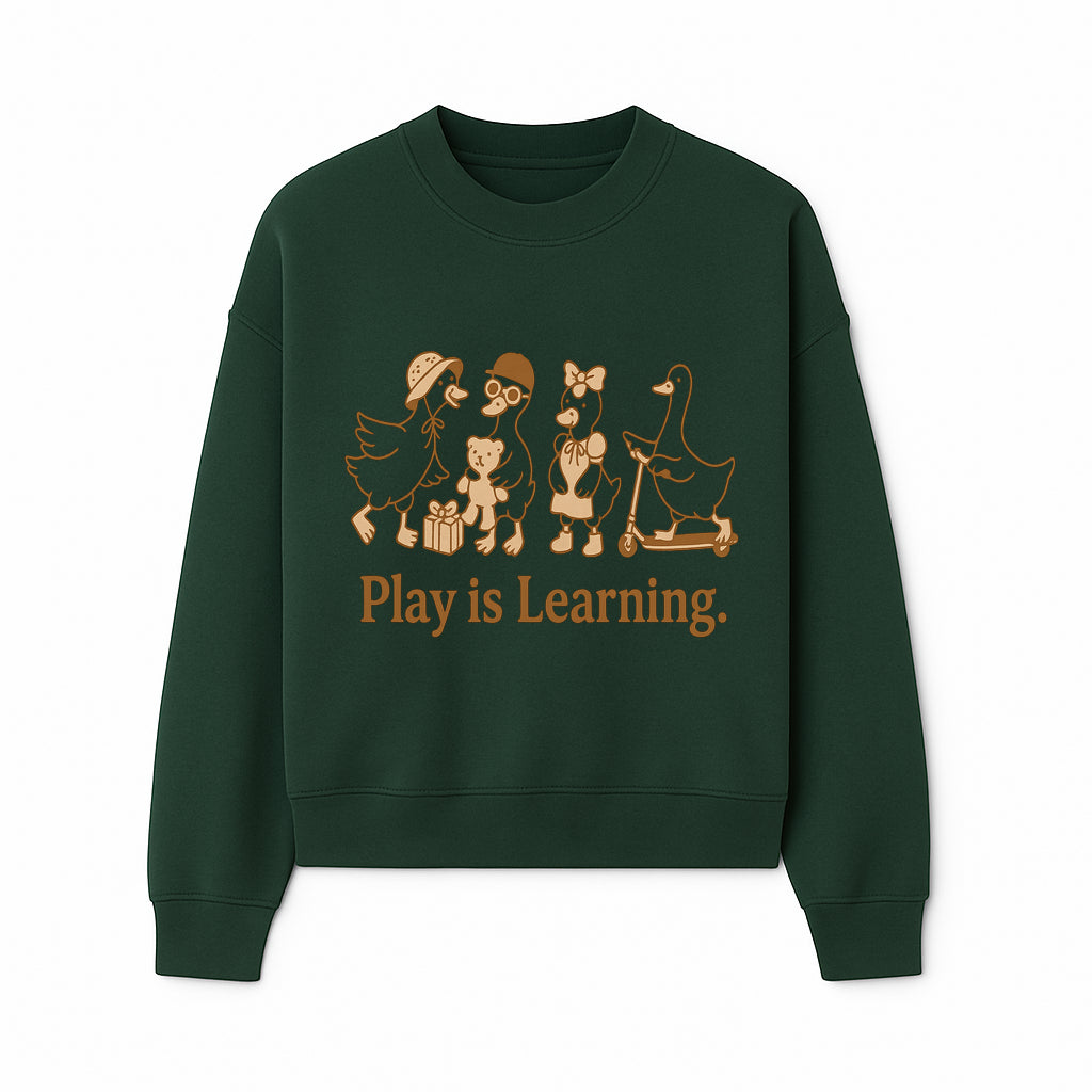 Play is Learning: Cute Cartoon Ducks with Gifts and Toys for Kids' Educational Decor - Sweatshirt 1758093385121.jpg