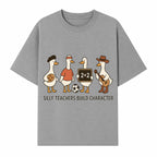 Silly Teachers Build Character Ducks Graphic Tee for Kids Fun Classroom Humor Shirt with Soccer, Music, and Learning Themes - T-shirt 1758093385163.jpg