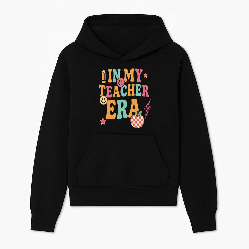 In My Teacher Era Graphic Tee - Retro Style with Happy Faces and School Elements, Perfect for Educators - Hoodie 1758093385318.jpg