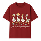 First Grade Goose Ducks Graphic Tee, Cute Animals T-Shirt for Kids, Back to School Apparel, Educational Humor Design - T-shirt 1758093385321.jpg