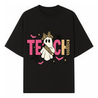 Halloween Ghost Teacher T-Shirt | Cute Ghost with Pencil | Fun Teaching Apparel | Spooky Season Gift for Educators - T-shirt 1758093385415.jpg