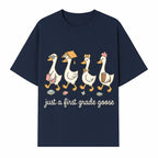 First Grade Goose Ducks Graphic Tee, Cute Animals T-Shirt for Kids, Back to School Apparel, Educational Humor Design - T-shirt 1758093385499.jpg