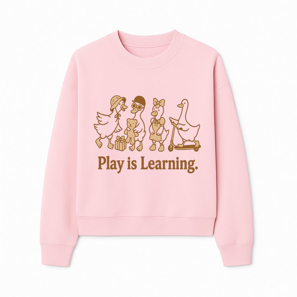 Play is Learning: Cute Cartoon Ducks with Gifts and Toys for Kids' Educational Decor - Sweatshirt 1758093385652.jpg