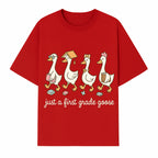 First Grade Goose Ducks Graphic Tee, Cute Animals T-Shirt for Kids, Back to School Apparel, Educational Humor Design - T-shirt 1758093385686.jpg