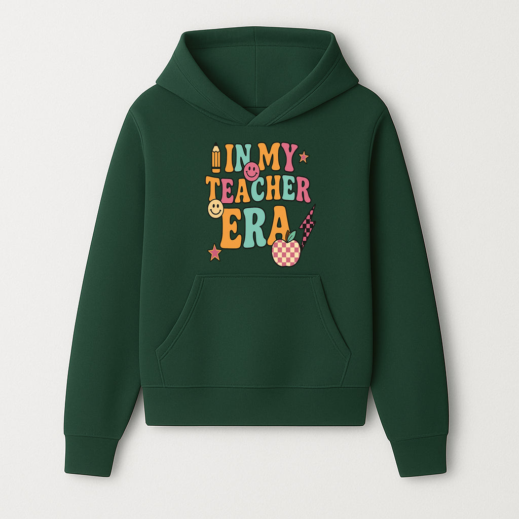 In My Teacher Era Graphic Tee - Retro Style with Happy Faces and School Elements, Perfect for Educators - Hoodie 1758093385696.jpg