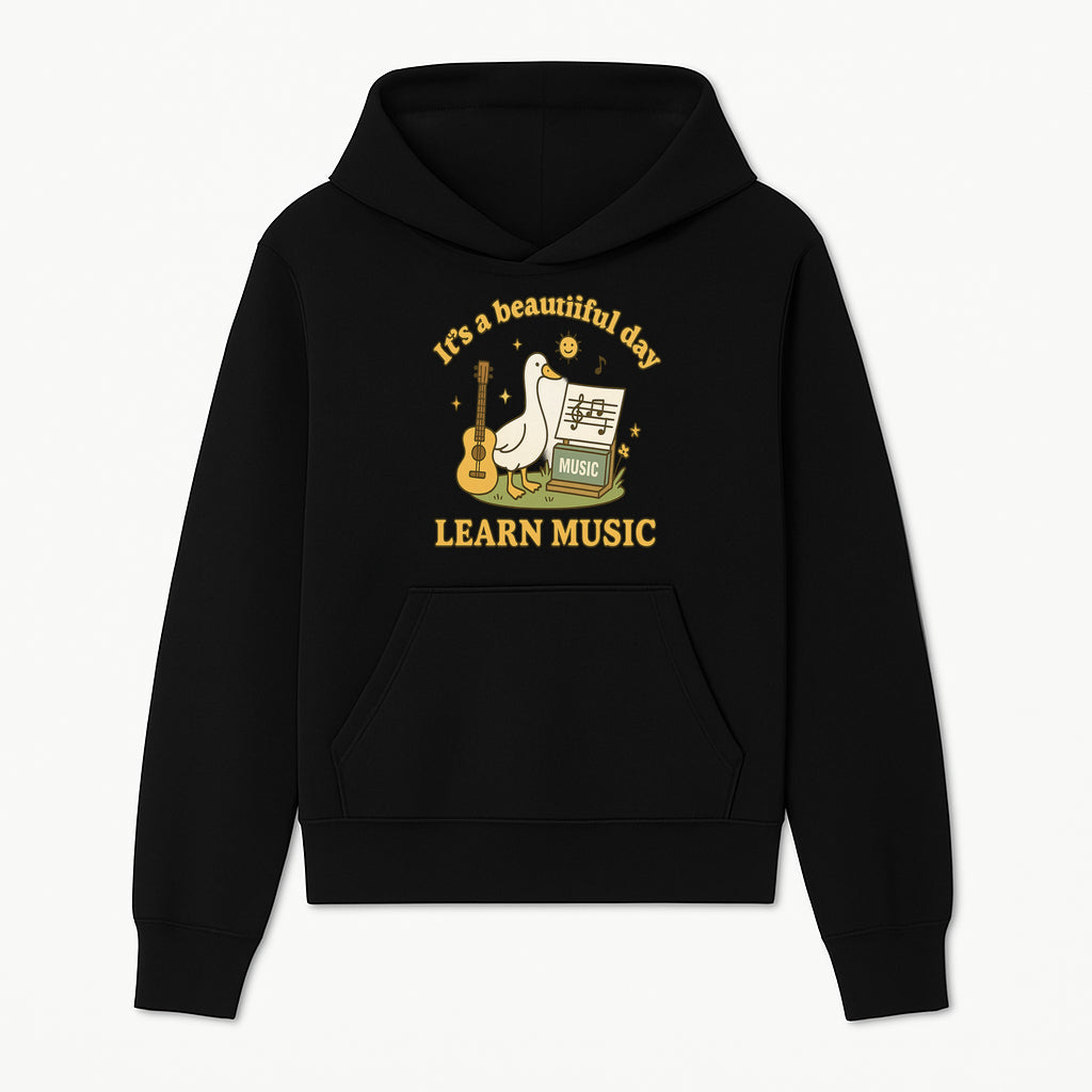 Music Learning Duck T-Shirt, Cute Guitar Design, It's a Beautiful Day, Fun Music Education Apparel for Kids and Adults - Hoodie 1758093385751.jpg