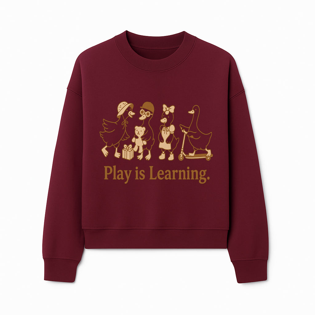 Play is Learning: Cute Cartoon Ducks with Gifts and Toys for Kids' Educational Decor - Sweatshirt 1758093385833.jpg