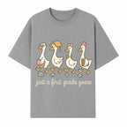 First Grade Goose Ducks Graphic Tee, Cute Animals T-Shirt for Kids, Back to School Apparel, Educational Humor Design - T-shirt 1758093385860.jpg