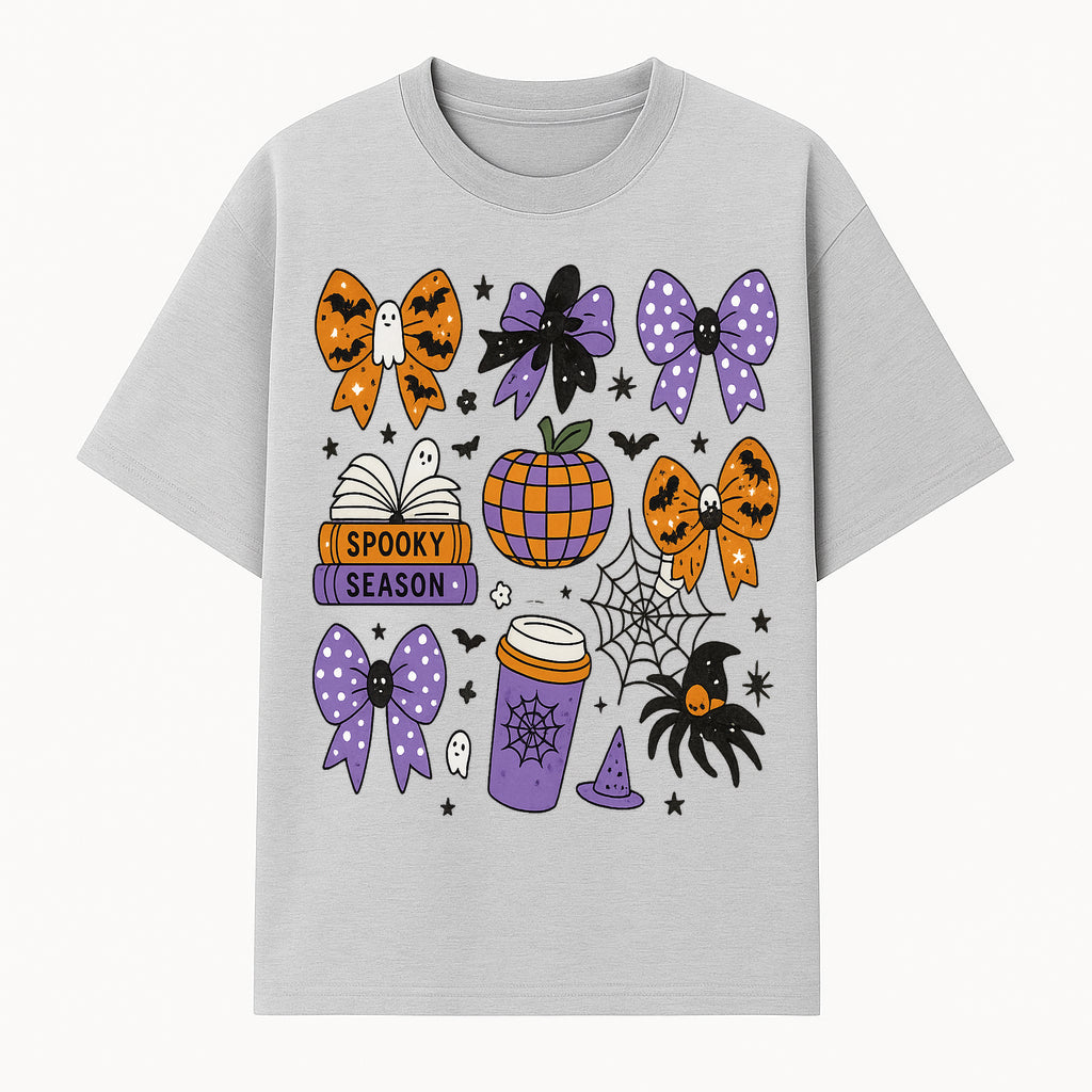 Halloween-Themed Stickers Set - Spooky Season Bows, Pumpkins, Ghosts, and Spider Design for Party Decor and Crafting Projects - T-shirt 1758093385874.jpg