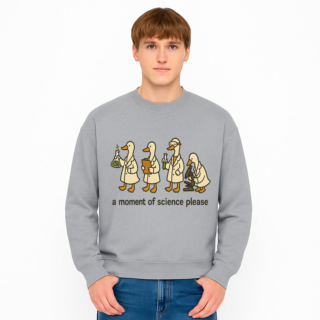 Funny Science Ducks Print - A Moment of Science Please - Cute Lab Ducks Illustration for Kids, Science Lovers, Home Decor - Sweatshirt 1758093386148.jpg