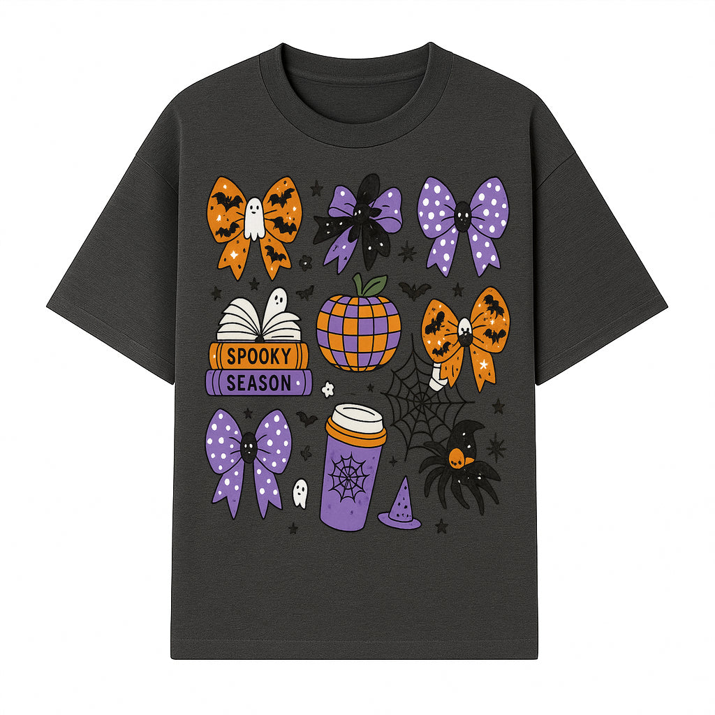 Halloween-Themed Stickers Set - Spooky Season Bows, Pumpkins, Ghosts, and Spider Design for Party Decor and Crafting Projects - T-shirt 1758093386215.jpg