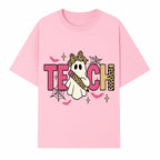 Halloween Ghost Teacher T-Shirt | Cute Ghost with Pencil | Fun Teaching Apparel | Spooky Season Gift for Educators - T-shirt 1758093386268.jpg