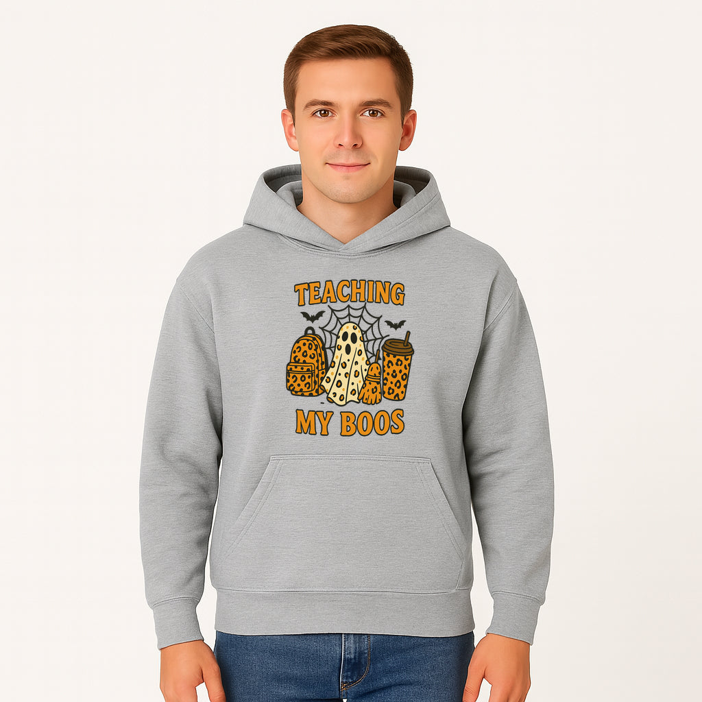 Teaching My Boos Halloween Ghosts & Leopard Print Backpack T-Shirt, Cute Teacher Gift for Kids, Spooky Season Apparel - Hoodie 1758093386327.jpg