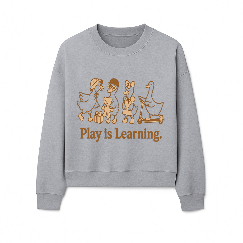 Play is Learning: Cute Cartoon Ducks with Gifts and Toys for Kids' Educational Decor - Sweatshirt 1758093386340.jpg