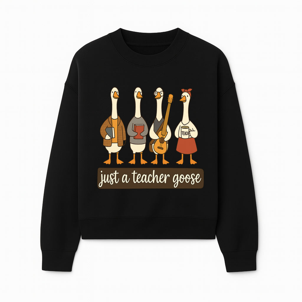 Teacher Goose Art Print | Cute Teacher Gift | Whimsical Classroom Decor | Fun Educational Decor | Nursery Wall Art - Sweatshirt 1758093386377.jpg