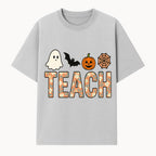 Halloween Teacher Decor | Cute Ghost, Bat, Pumpkin, Spiderweb | Floral 'Teach' Sign | Classroom Wall Art | Fall Aesthetic - T-shirt 1758093386387.jpg