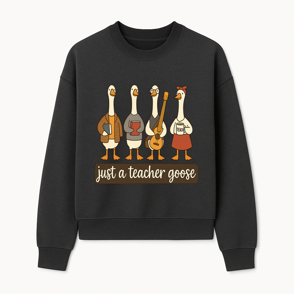 Teacher Goose Art Print | Cute Teacher Gift | Whimsical Classroom Decor | Fun Educational Decor | Nursery Wall Art - Sweatshirt 1758093386531.jpg