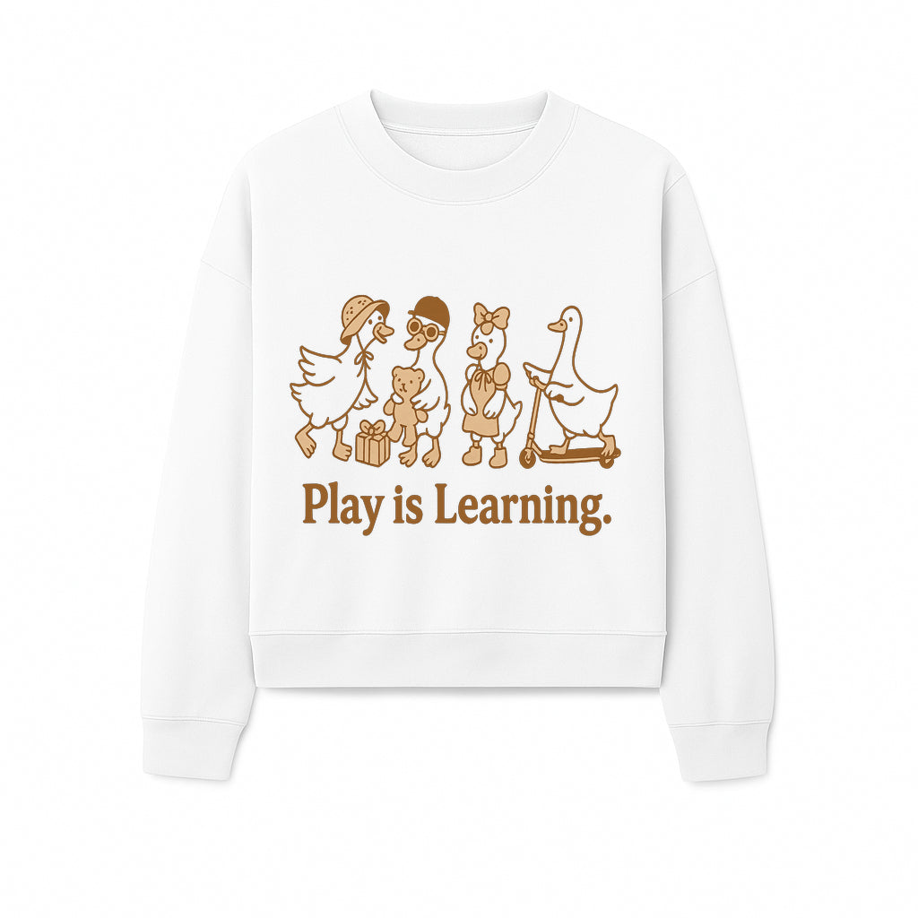 Play is Learning: Cute Cartoon Ducks with Gifts and Toys for Kids' Educational Decor - Sweatshirt 1758093386553.jpg