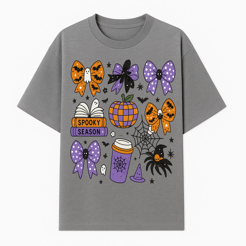 Halloween-Themed Stickers Set - Spooky Season Bows, Pumpkins, Ghosts, and Spider Design for Party Decor and Crafting Projects - T-shirt 1758093386609.jpg