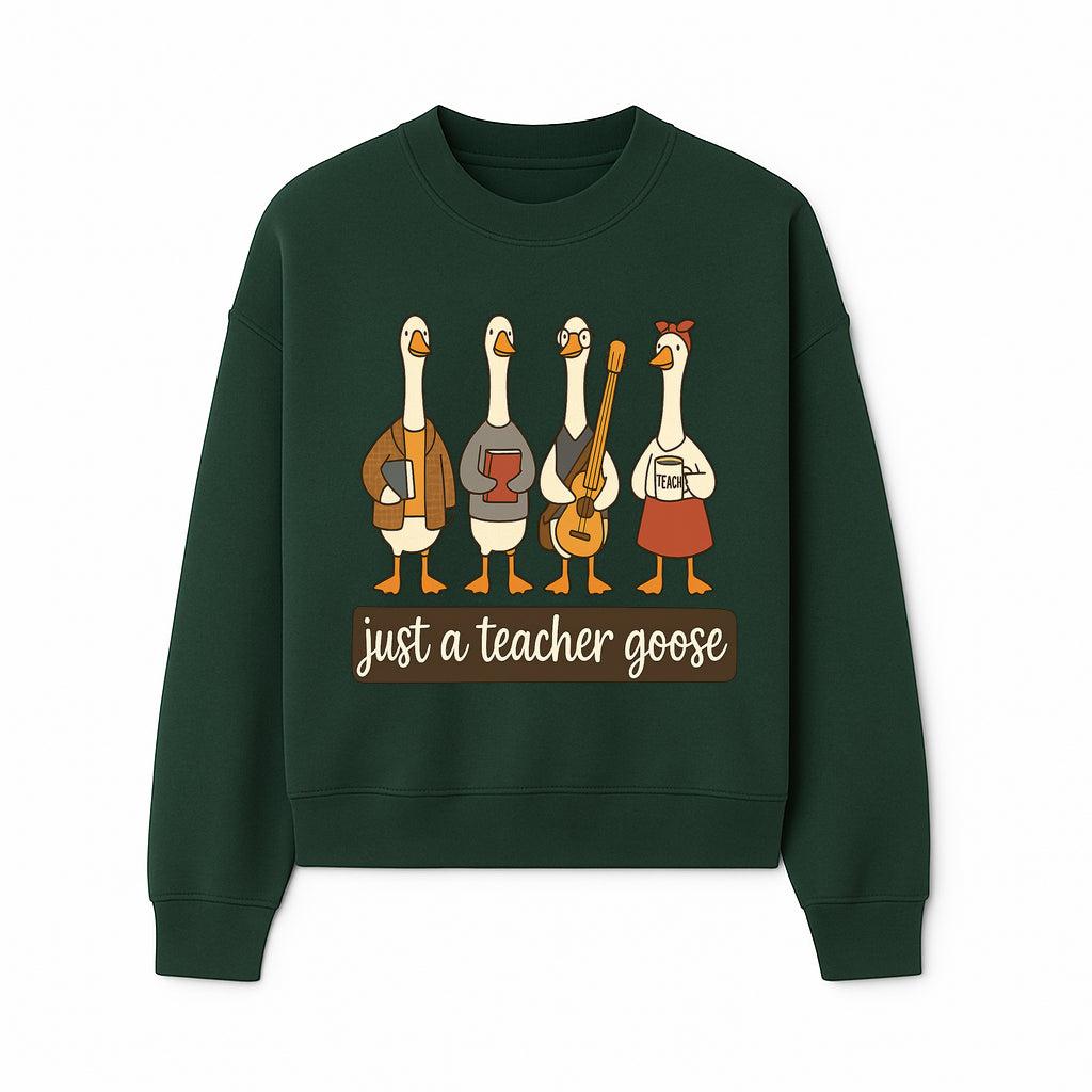 Teacher Goose Art Print | Cute Teacher Gift | Whimsical Classroom Decor | Fun Educational Decor | Nursery Wall Art - Sweatshirt 1758093386683.jpg