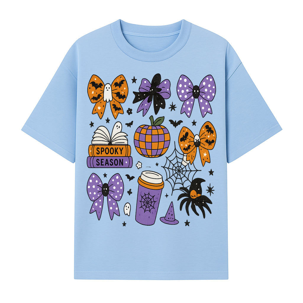 Halloween-Themed Stickers Set - Spooky Season Bows, Pumpkins, Ghosts, and Spider Design for Party Decor and Crafting Projects - T-shirt 1758093386764.jpg