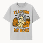 Teaching My Boos Halloween Ghosts & Leopard Print Backpack T-Shirt, Cute Teacher Gift for Kids, Spooky Season Apparel - T-shirt 1758093386769.jpg