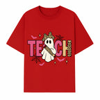 Halloween Ghost Teacher T-Shirt | Cute Ghost with Pencil | Fun Teaching Apparel | Spooky Season Gift for Educators - T-shirt 1758093386801.jpg