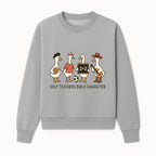 Silly Teachers Build Character Ducks Graphic Tee for Kids Fun Classroom Humor Shirt with Soccer, Music, and Learning Themes - Sweatshirt 1758093386864.jpg