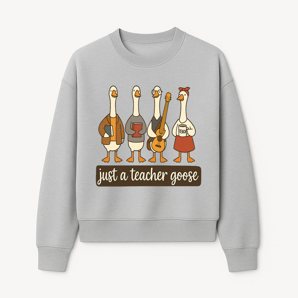 Teacher Goose Art Print | Cute Teacher Gift | Whimsical Classroom Decor | Fun Educational Decor | Nursery Wall Art - Sweatshirt 1758093386866.jpg