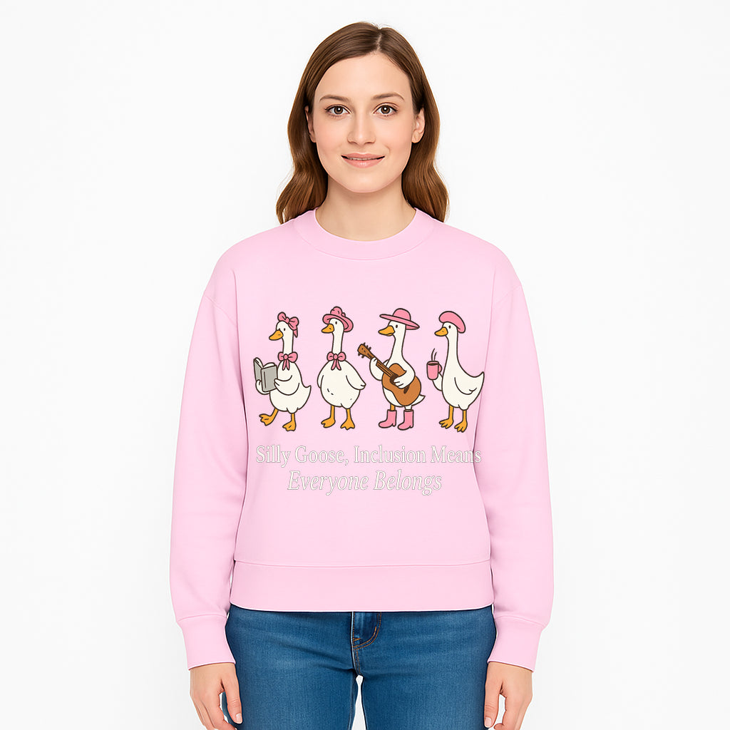 Silly Goose Inclusion Art Print - Everyone Belongs Theme, Cute Ducks with Accessories, Positive Vibes Wall Decor for Home or Kids' Room - Sweatshirt 1758093386957.jpg